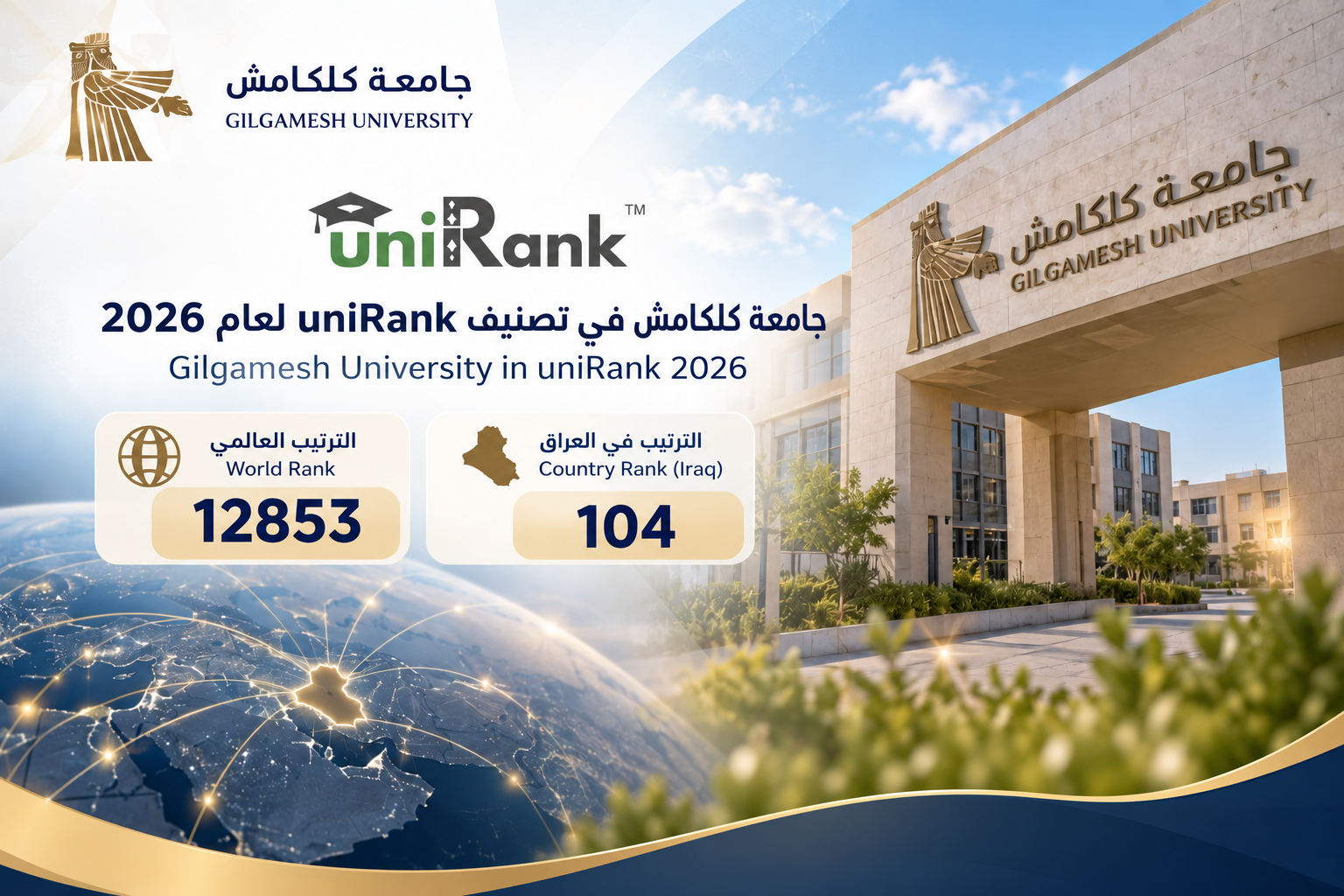 جامعة كلكامش في تصنيف uniRank لعام 2026